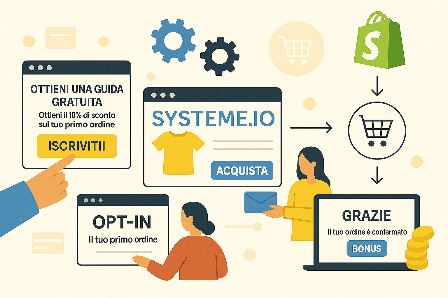 Crea un Funnel Gratis per Shopify con Systeme.io